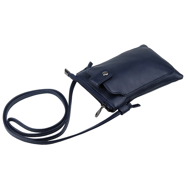 Women's Fashion First Layer Cowhide Vertical Mobile Phone Bags