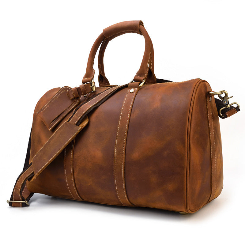 Men's Boarding Machine Vintage Genuine Large Capacity Travel Bags