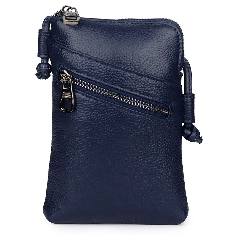 Women's Leather Fashion Vertical Mobile First Layer Phone Bags