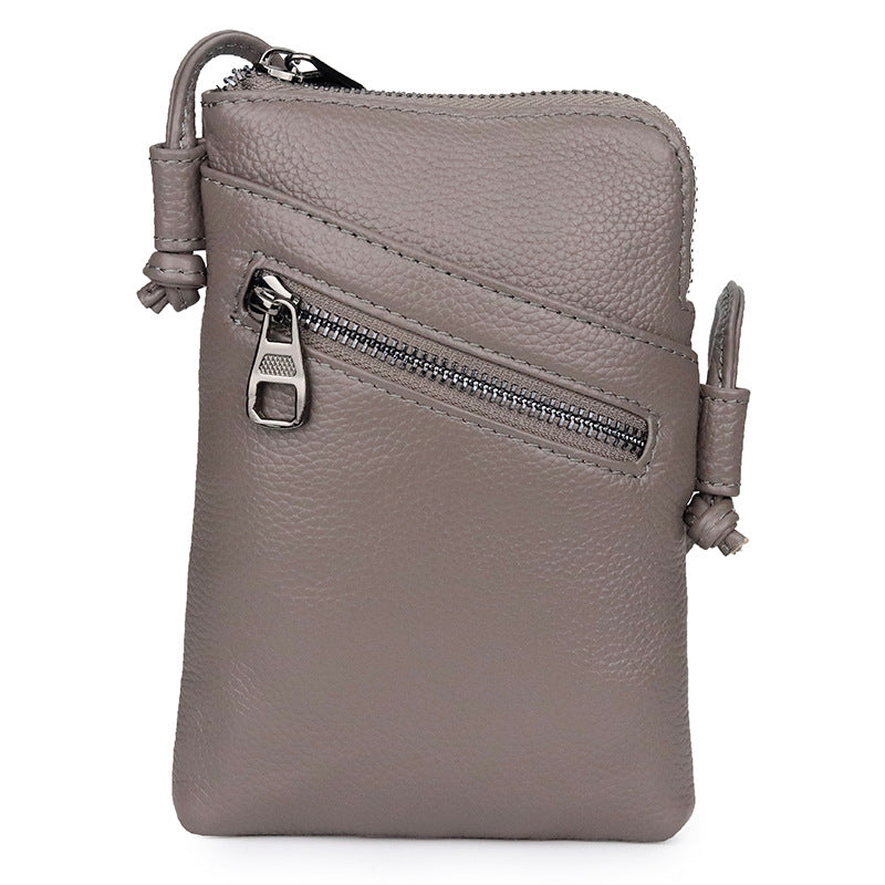 Women's Leather Fashion Vertical Mobile First Layer Phone Bags