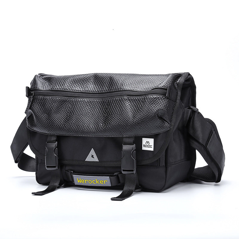 Men's Trendy Leather Tooling Motorcycle Mechanical Style Men's Messenger Bags