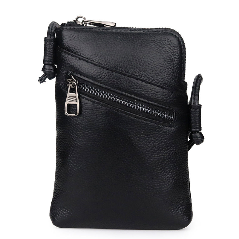 Women's Leather Fashion Vertical Mobile First Layer Phone Bags