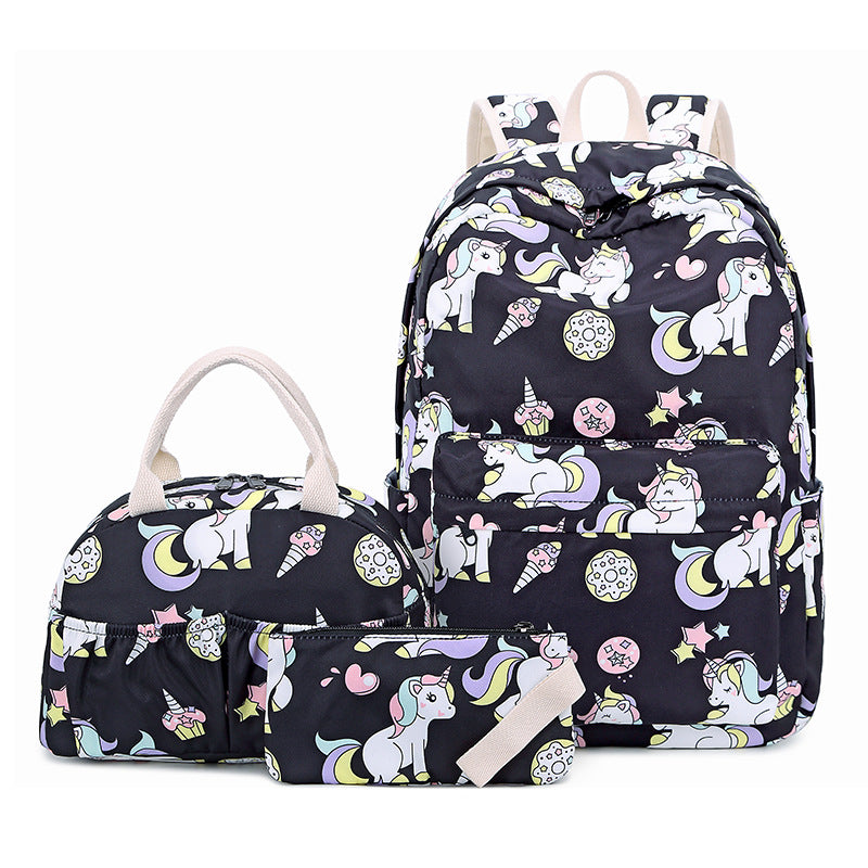 Children's Burden Reduction Large Capacity Cartoon Three-piece Elementary School Students' Schoolbags