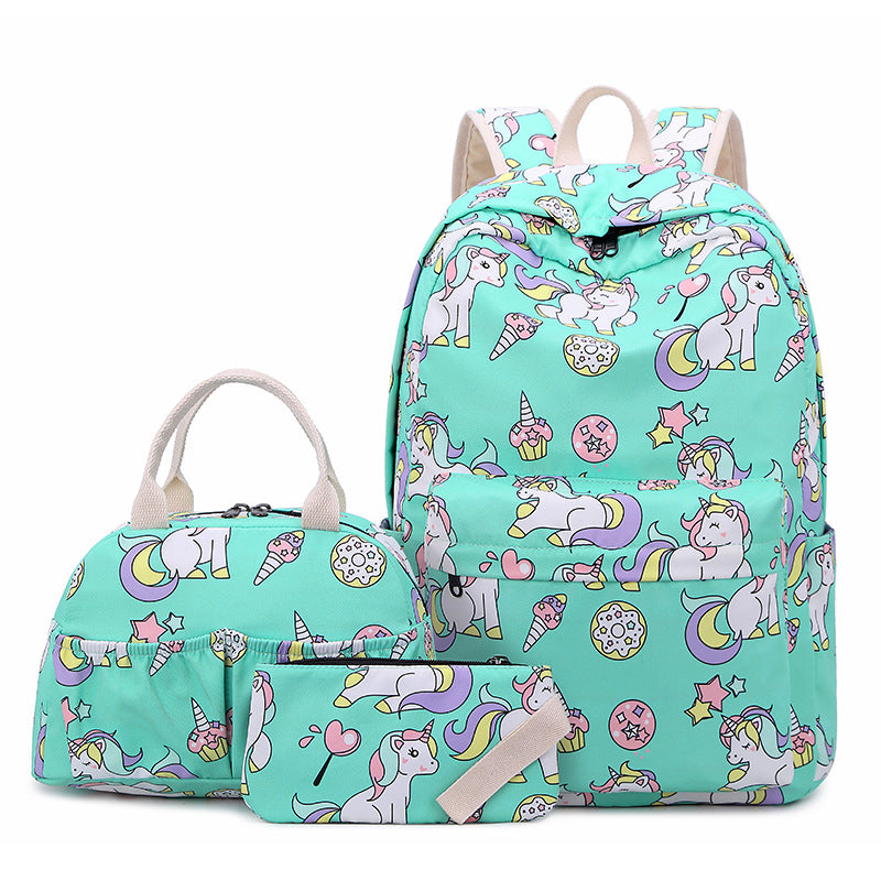 Children's Burden Reduction Large Capacity Cartoon Three-piece Elementary School Students' Schoolbags