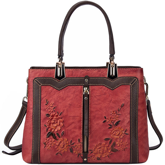 Women's Genuine Leather Vintage Top Layer Big Handbags