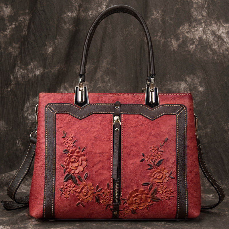 Women's Genuine Leather Vintage Top Layer Big Handbags