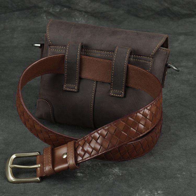 Men's Crazy Horse Leather Genuine First Layer Men's Shoulder Bags