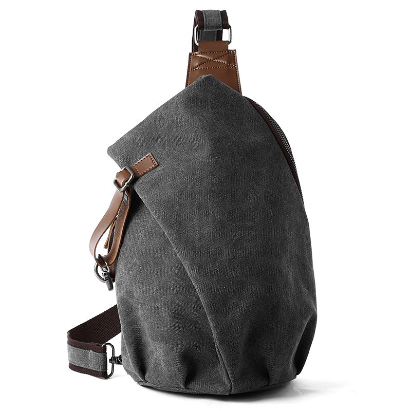 Men's Fashion Street Trend Canvas Large Capacity Men's Chest Bags