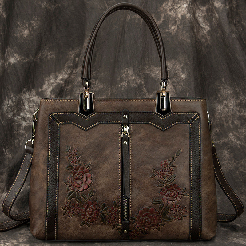 Women's Genuine Leather Vintage Top Layer Big Handbags