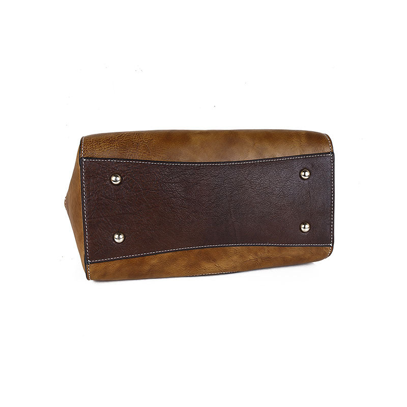 Women's Cowhide Retro Style Shell Brushed Embossed Shoulder Bags