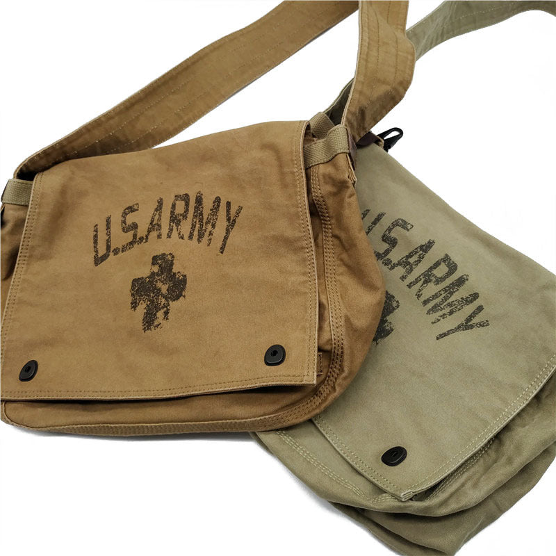 Durable Washed Worn Retro Thickened Canvas Men's Shoulder Bags
