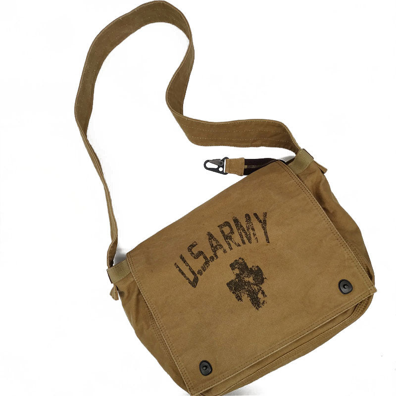 Durable Washed Worn Retro Thickened Canvas Men's Shoulder Bags