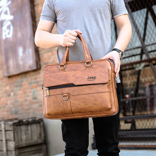 Men's Versatile Business Horizontal Thickened Fashion Men's Briefcases