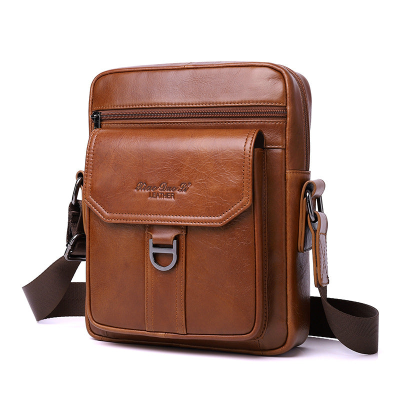 Men's Retro First Layer Cowhide Korean Hipster Men's Messenger Bags