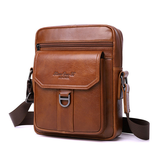 Men's Retro First Layer Cowhide Korean Hipster Men's Messenger Bags