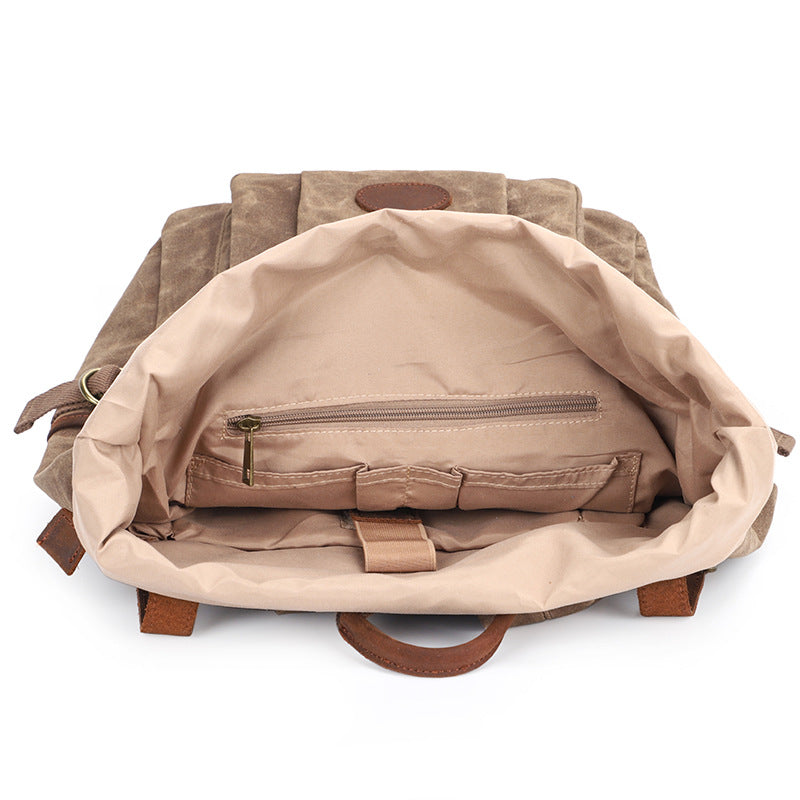 Men's Vintage Crazy Horse Leather Oil Wax Backpacks
