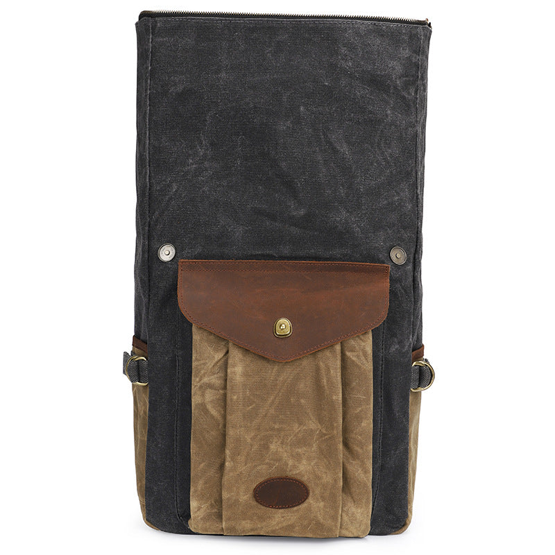 Men's Vintage Crazy Horse Leather Oil Wax Backpacks