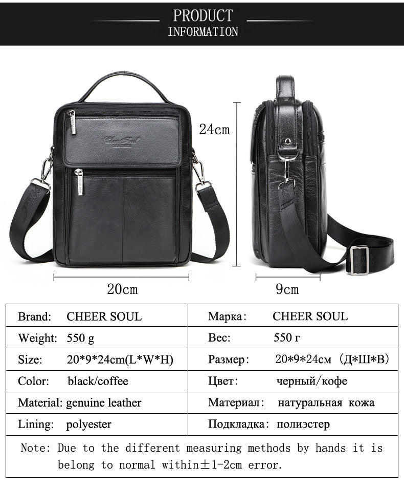 Men's Leather First Layer Cowhide Multifunctional Bags