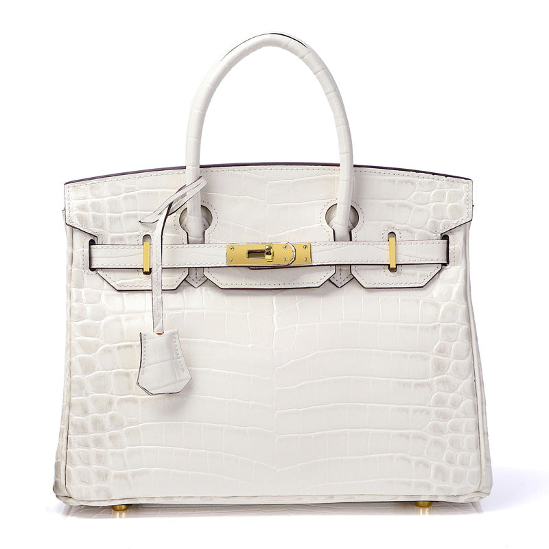 Women's Fashion Crocodile Pattern Genuine Leather Cow Handbags