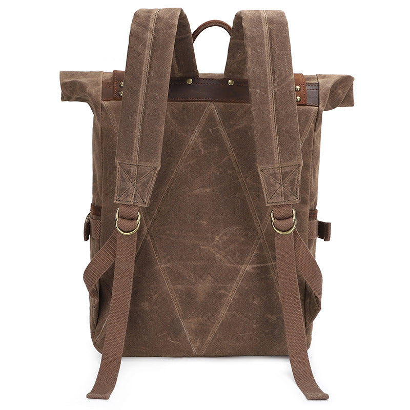 Men's Vintage Crazy Horse Leather Oil Wax Backpacks