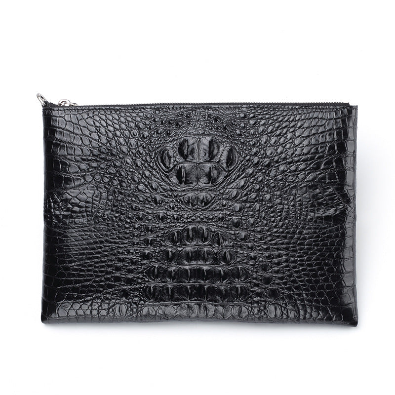 Men's Crocodile Fish Leather Clutch Envelope Business Men's Handbags