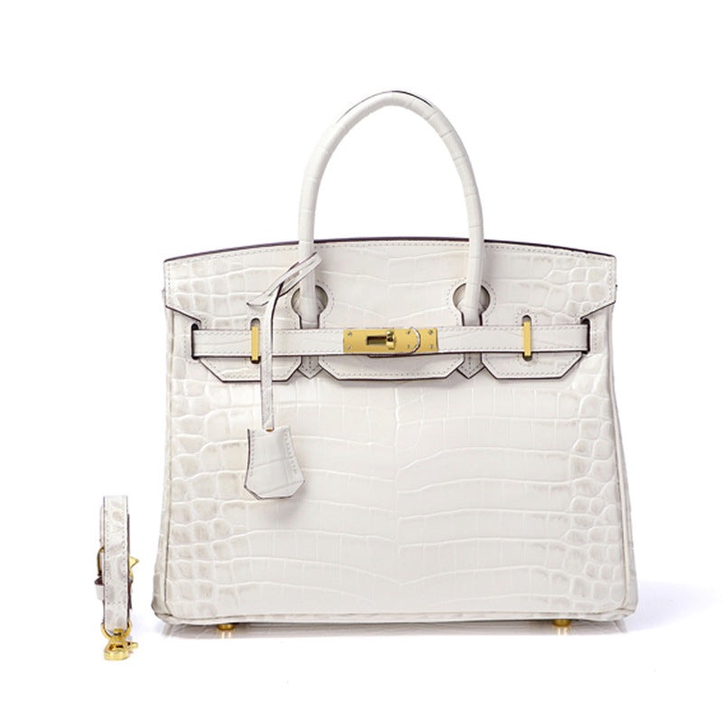 Women's Fashion Crocodile Pattern Genuine Leather Cow Handbags
