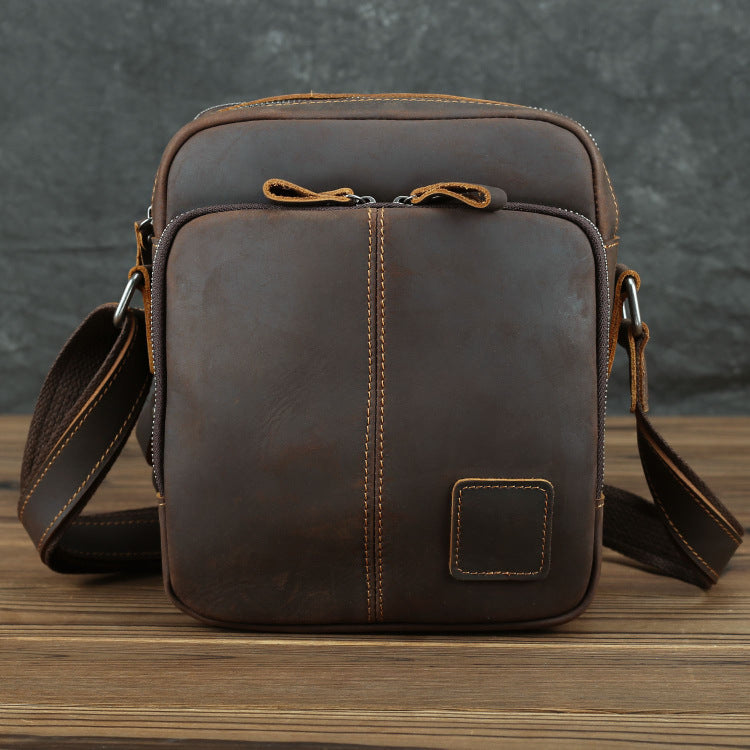 Men's Retro First Layer Cowhide Matte Leather Bags