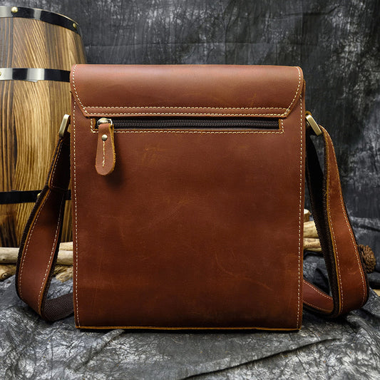 Men's Leather Crazy Horse Vintage First Layer Men's Shoulder Bags