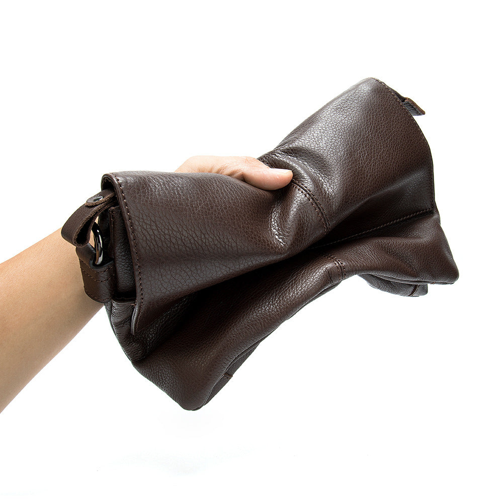 Men's Leather Large Capacity Soft Wrist Vintage Men's Messenger Bags