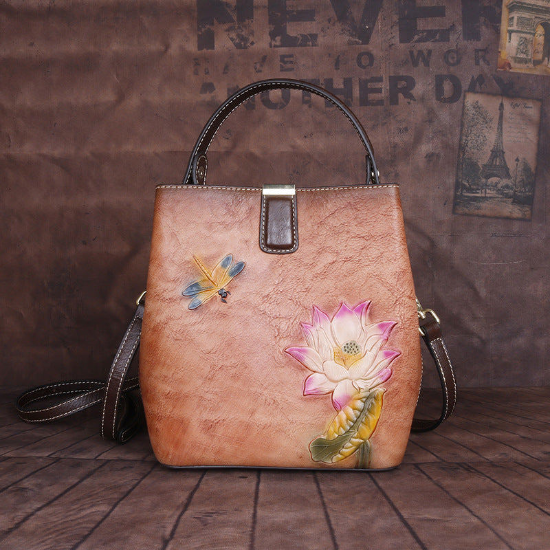 Women's First Layer Cowhide One Retro Style Bags