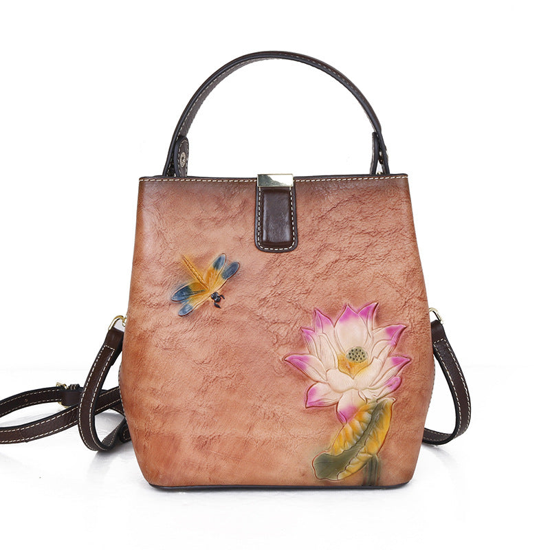 Women's First Layer Cowhide One Retro Style Bags