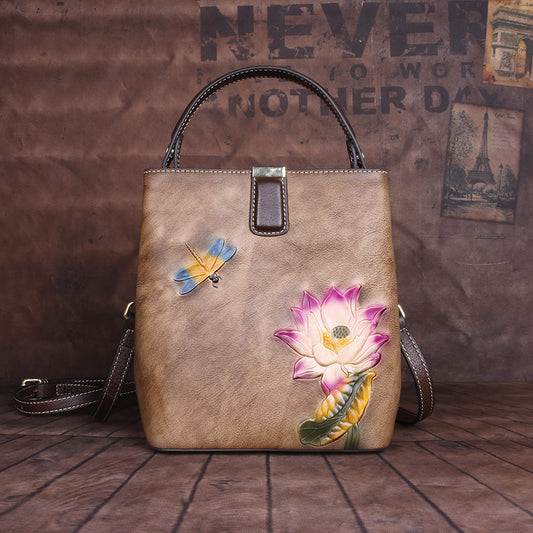 Women's First Layer Cowhide One Retro Style Bags