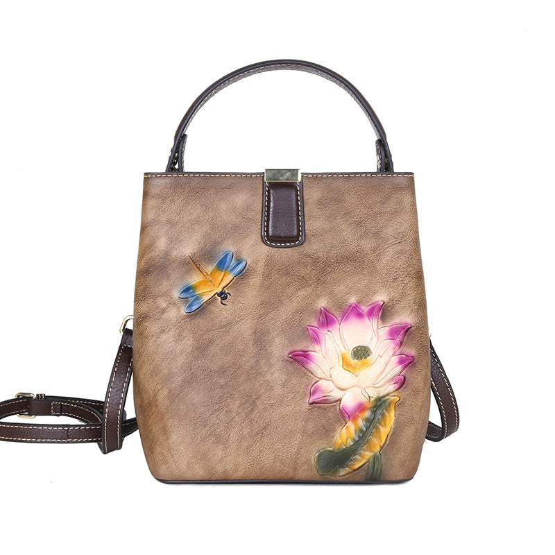 Women's First Layer Cowhide One Retro Style Bags
