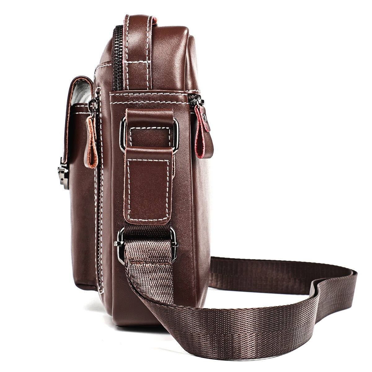 Men's Durable Leather Vertical Portable For Men's Messenger Bags