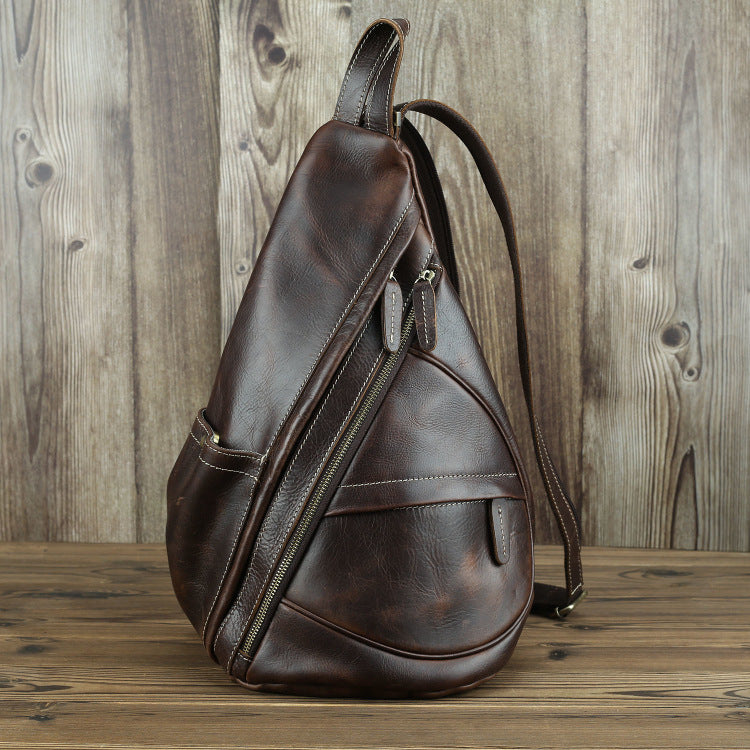 Men's Crazy Horse Vintage First Layer Cowhide Backpacks