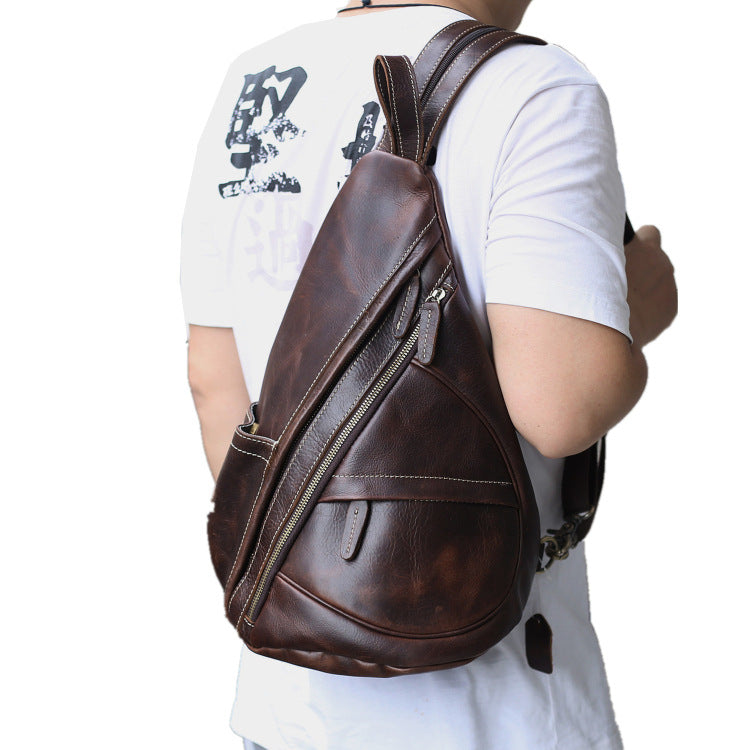 Men's Crazy Horse Vintage First Layer Cowhide Backpacks