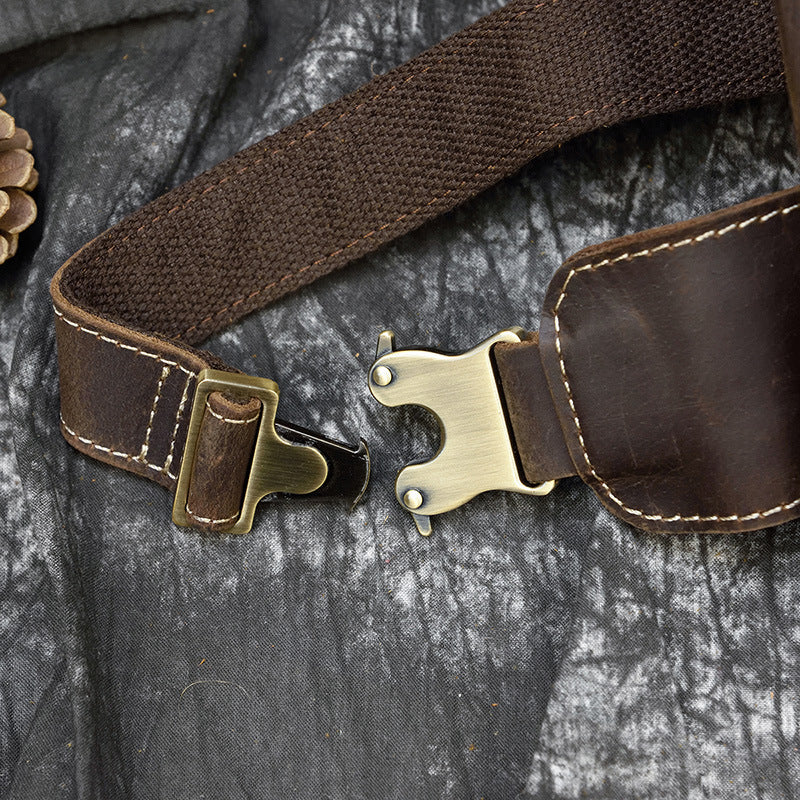 Men's Retro Leather Pocket Crazy Horse Cowhide Bags