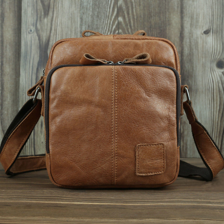 Men's Retro First Layer Cowhide Matte Leather Bags