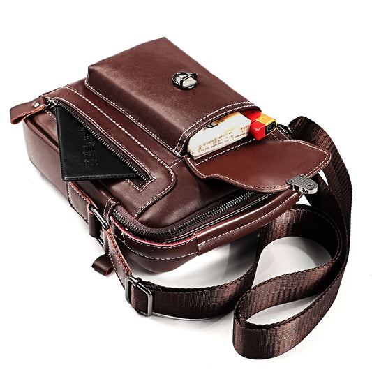 Men's Durable Leather Vertical Portable For Men's Messenger Bags