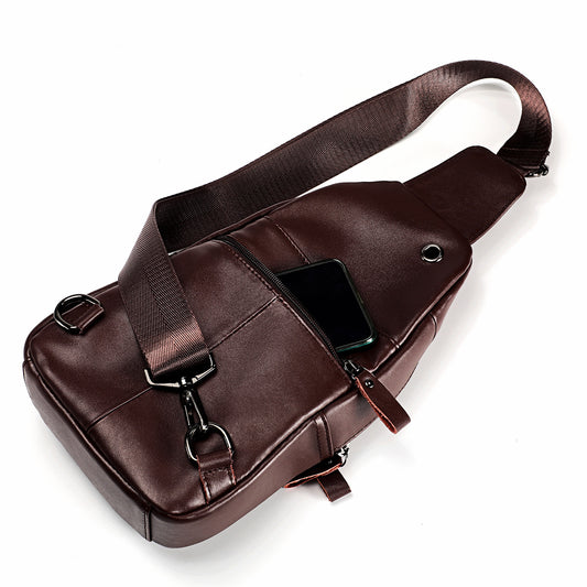 Men's Innovative Stylish Attractive Leather Slanted Men's Chest Bags
