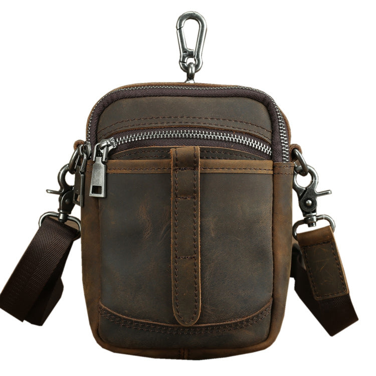 Crazy Horse Leather First Layer Cowhide Men's Waist Packs