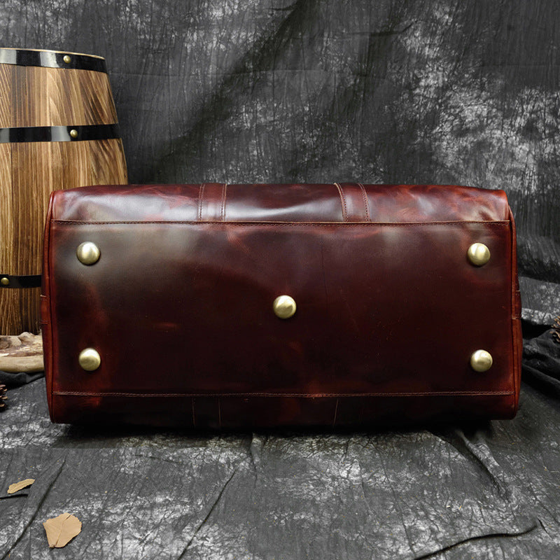 Men's Large Capacity Leather First Layer Cowhide Travel Bags