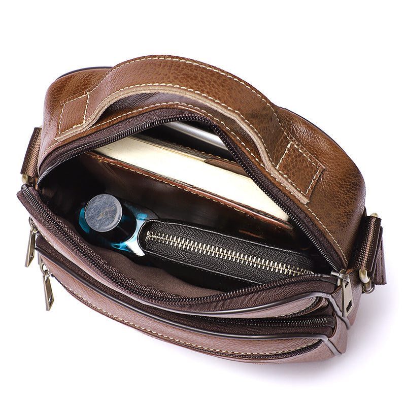 Men's Leather First Layer Cowhide Vintage Russia Men's Messenger Bags