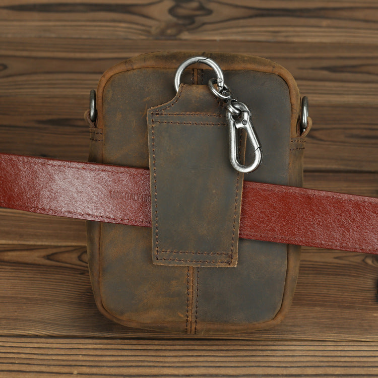 Crazy Horse Leather First Layer Cowhide Men's Waist Packs