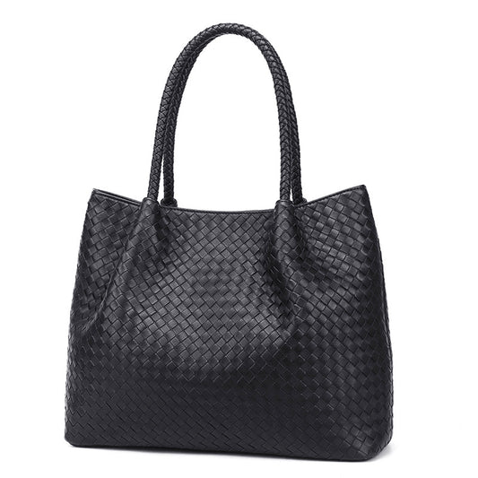 Women's Genuine Leather Trendy Hand-woven Combination Shoulder Bags