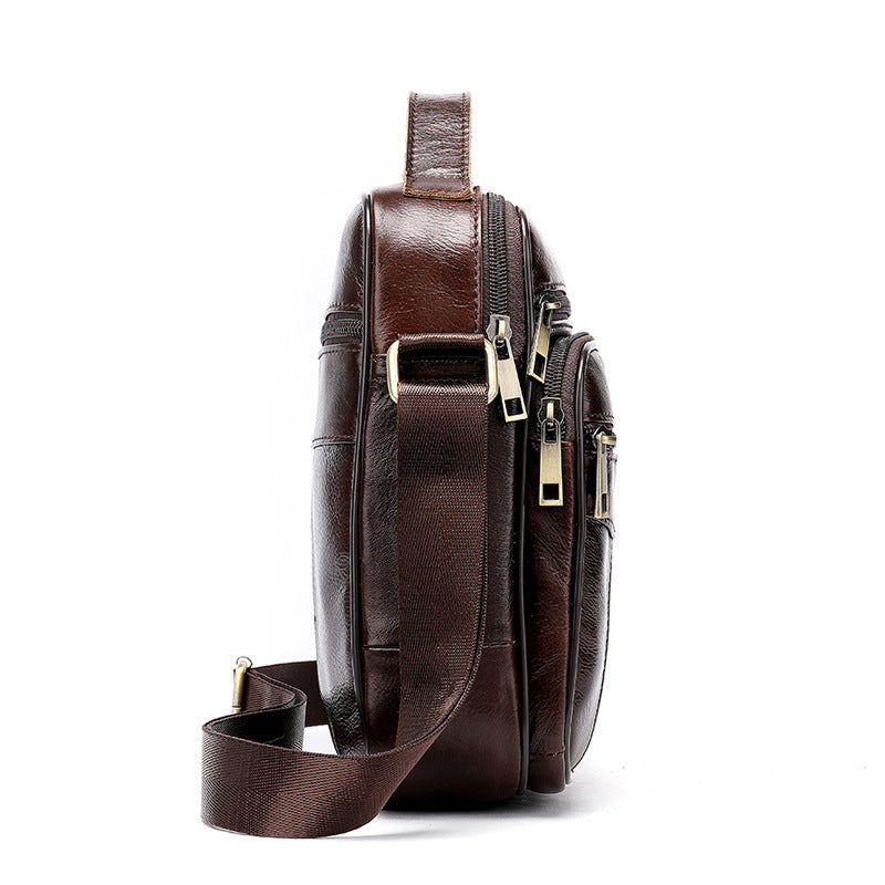 Men's Leather First Layer Cowhide Vintage Russia Men's Messenger Bags