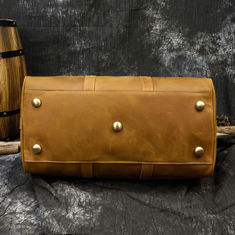 Men's Traveling Crazy Horse Leather Vintage First Bags