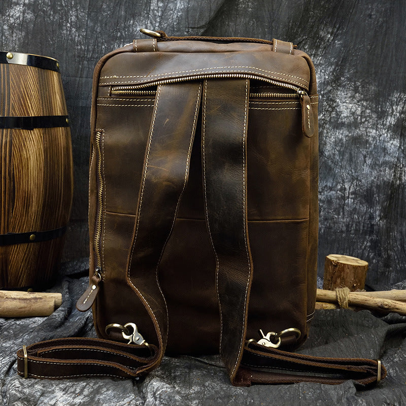 Men's Retro Crazy Horse Leather Multifunctional Commuter Men's Briefcases