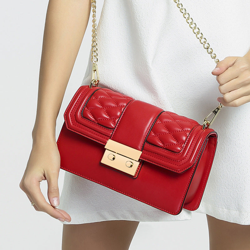 First Layer Leather Fashion Classic Rhombus Crossbody Bags