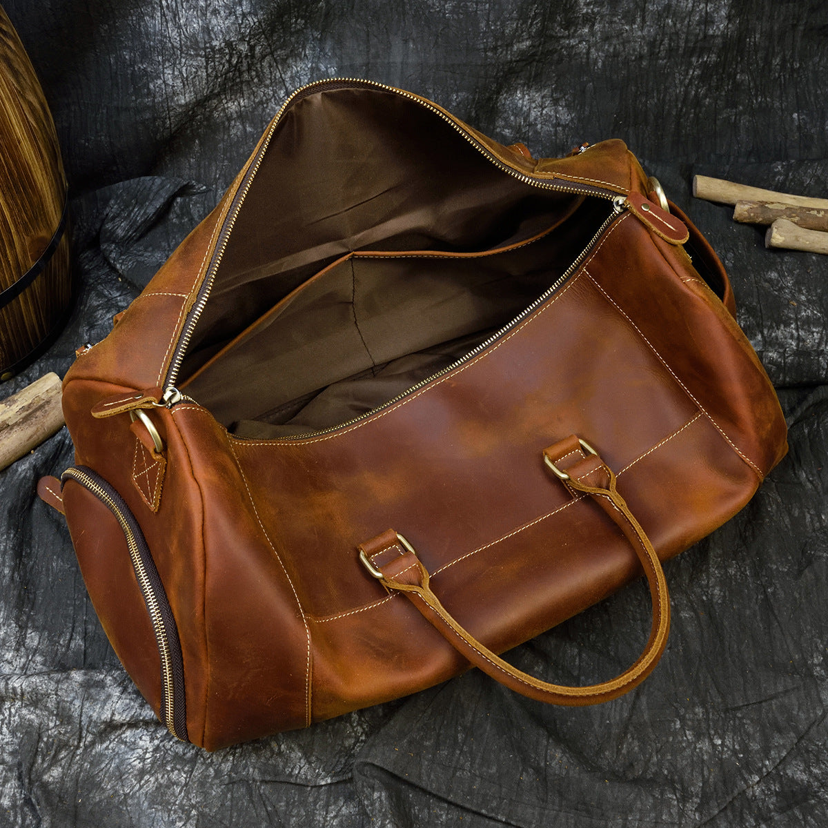 Men's Leather Traveling Large Capacity Cowhide With Travel Bags